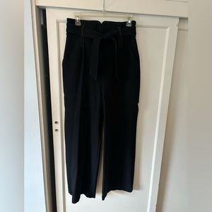 Maeve Irina Relaxed Ponte belted black wide leg pants, size 8